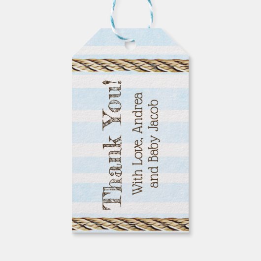 サンキューギフトラベルカウボーイとテディベアをテーマにした ギフトタグ (裏面)