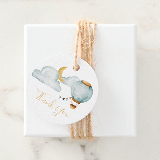 サンキューギフトラベルベビーシャワーソフトブルー フェイバータグ (インサイチュ)