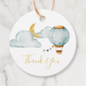 サンキューギフトラベルベビーシャワーソフトブルー フェイバータグ (正面)