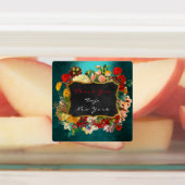 サンキューギフトラベル金ゴールドティール（緑がかった色）グリーンバラフローラ ラベル (貼付)