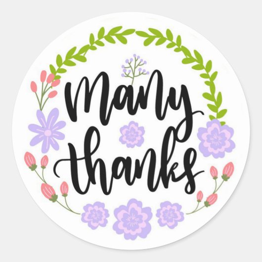 サンキュークラシックラウンドステッカー ラウンドシール (正面)