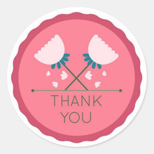 サンキュークラシックラウンドステッカー ラウンドシール (正面)