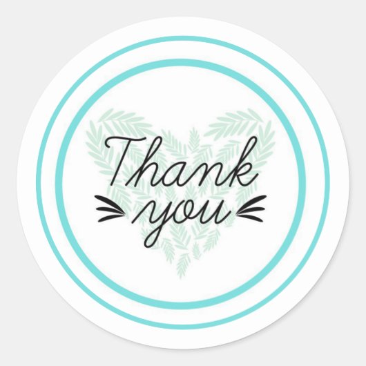 サンキュークラシックラウンドステッカー ラウンドシール (正面)