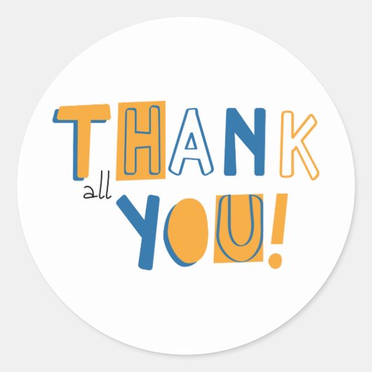 サンキュークラシックラウンドステッカー ラウンドシール (正面)