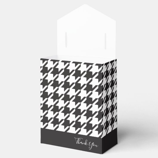 サンキュークラシック白黒モダン千鳥格子の フェイバーボックス (オープン)