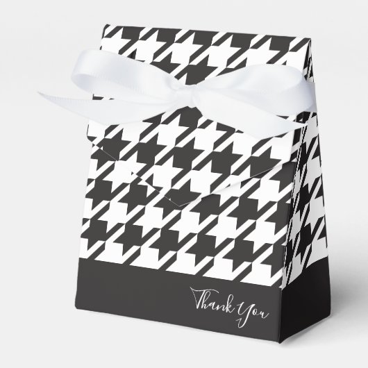 サンキュークラシック白黒モダン千鳥格子の フェイバーボックス (正面サイド)