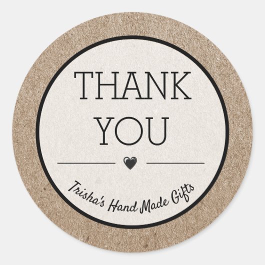 サンキュークラフト紙デザインスモールビジネス ラウンドシール (正面)