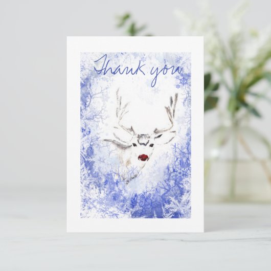 サンキュークリスマスウィンタートインデアおもしろい自然 サンキューカード (スタンド正面)