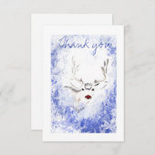 サンキュークリスマスウィンタートインデアおもしろい自然 サンキューカード (正面/裏面)