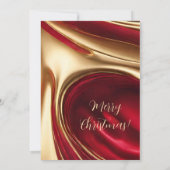 サンキュークリスマスカードレッドと金ゴールド 招待状 (裏面)