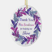 サンキュークリスマスリース先生感謝 セラミックオーナメント (右)