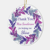 サンキュークリスマスリース先生感謝 セラミックオーナメント (左)