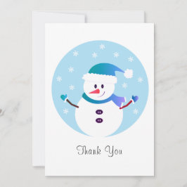サンキュークリスマス雪だるま雪 サンキューカード