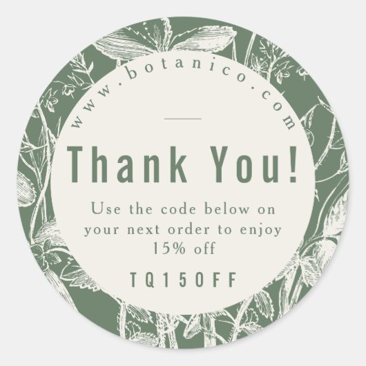 サンキュークーポン植物濃いセージのクリーム製品 ラウンドシール (正面)