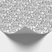 サンキューグラシアスアリガトタイポグラフィ白黒 ラッピングペーパー (角)