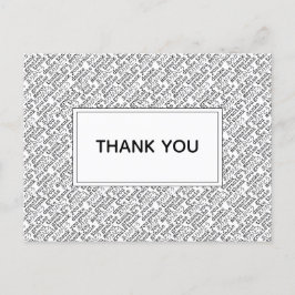 サンキューグラシアスアリガト白黒感謝 ポストカード