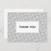 サンキューグラシアスアリガト白黒感謝 ポストカード (正面/裏面)