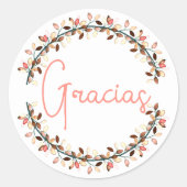 サンキューグラシアスペインのスコーラルタイポグラフィリース ラウンドシール (正面)