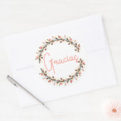 サンキューグラシアスペインのスコーラルタイポグラフィリース ラウンドシール (封筒)