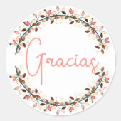 サンキューグラシアスペインのスコーラルタイポグラフィリース ラウンドシール (正面)