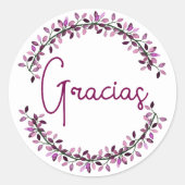サンキューグラシアスペインのスタイポグラフィシックリース ラウンドシール (正面)