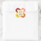 サンキューグラフィックフラワー誕生日 スクエアシール (バッグ)