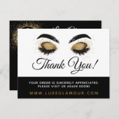 サンキューグラマラス金ゴールドアイラッシュメイクアップクーポン ポストカード (正面/裏面)