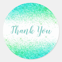 サンキューグラムグリーングリッターエレガントスガーリート ラウンドシール