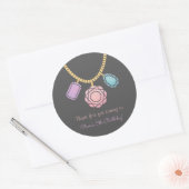 サンキューグラムジュエリーガールズバースデーパーティー ラウンドシール (封筒)