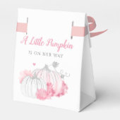 サンキューグリッターピンクカボチャ女の子ベビーシャワー フェイバーボックス (裏面サイド)