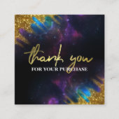 サンキューグリッター銀河系ブラックスクエアビジネスカー スクエア名刺 (正面)