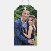 サンキューグリーンと金ゴールドフォト結婚式の引き出物 ギフトタグ (裏面)