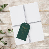 サンキューグリーンと金ゴールドフォト結婚式の引き出物 ギフトタグ