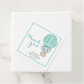 サンキューグリーンエレファントベビーシャワーメッセージカード フェイバータグ (インサイチュ)