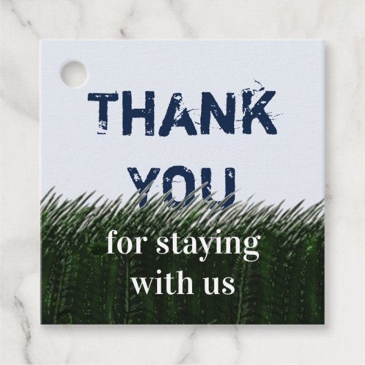 サンキューグリーングラスとスカイゲスト感謝 フェイバータグ (正面)