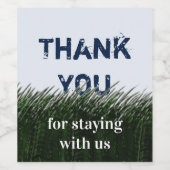 サンキューグリーングラスとスカイゲスト感謝 ワインラベル (シングルラベル)