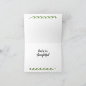 サンキューグリーンフロッグファーン自然ガーデンウォーターカラー サンキューカード (内部)