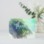 サンキューグリーンライム水彩グリッター ポストカード (スタンド正面)