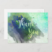 サンキューグリーンライム水彩グリッター ポストカード (正面/裏面)