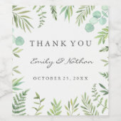 サンキューグリーンリーフリース結婚のワインラベル ワインラベル (シングルラベル)