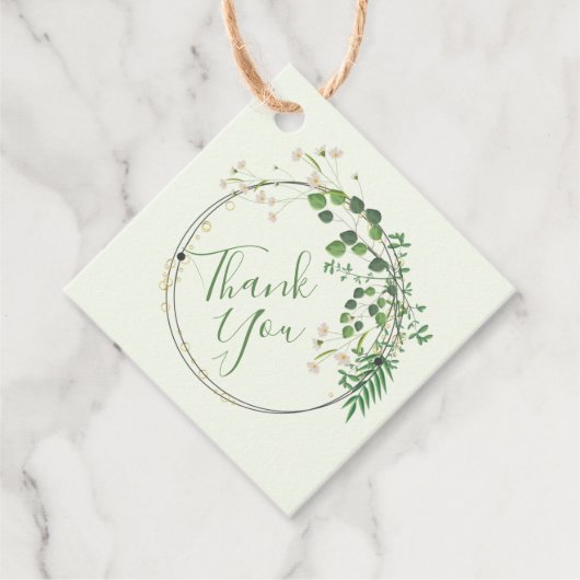 サンキューグリーンリー小さな花リース フェイバータグ (正面)