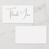 サンキューグレイ手書きシッククラシカルホワイト エンクロージャーカード (正面/裏面)