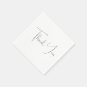 サンキューグレイ手書きシッククラシカルホワイト スタンダードカクテルナプキン (角)