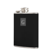 サンキューグロムスマン花婿介添人モノグラムブラックギフト フラスク (左)