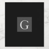 サンキューグロムスマン花婿介添人モノグラムブラックギフト ワインラベル (シングルラベル)