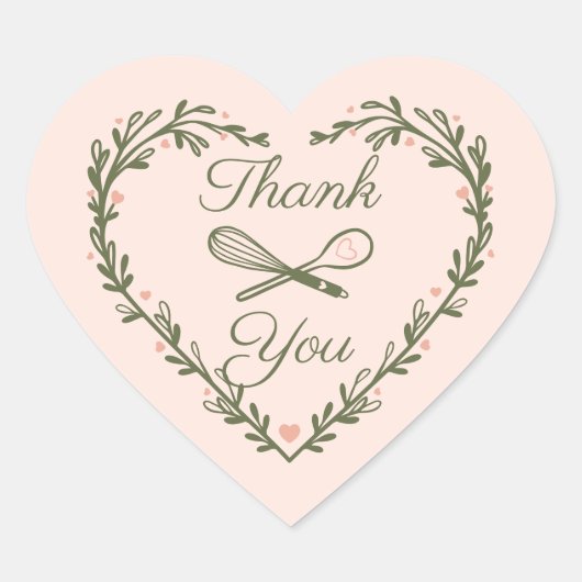 サンキューケーキベーカリービジネスリースウィスクスプーン ハートシール (正面)