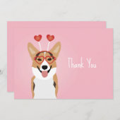 サンキューコルギドッグバレンタインデー サンキューカード (正面/裏面)