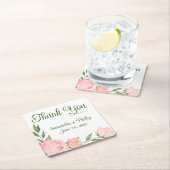 サンキューコースター結婚式の引き出物パープル スクエアペーパーコースター (インサイチュ)