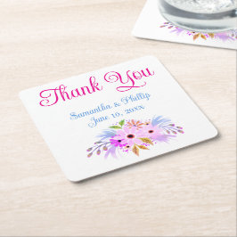 サンキューコースター結婚式の引き出物 スクエアペーパーコースター