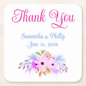 サンキューコースター結婚式の引き出物 スクエアペーパーコースター (正面)